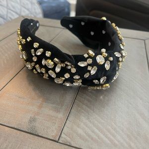 Lele Sadoughi black mixed crystal headband